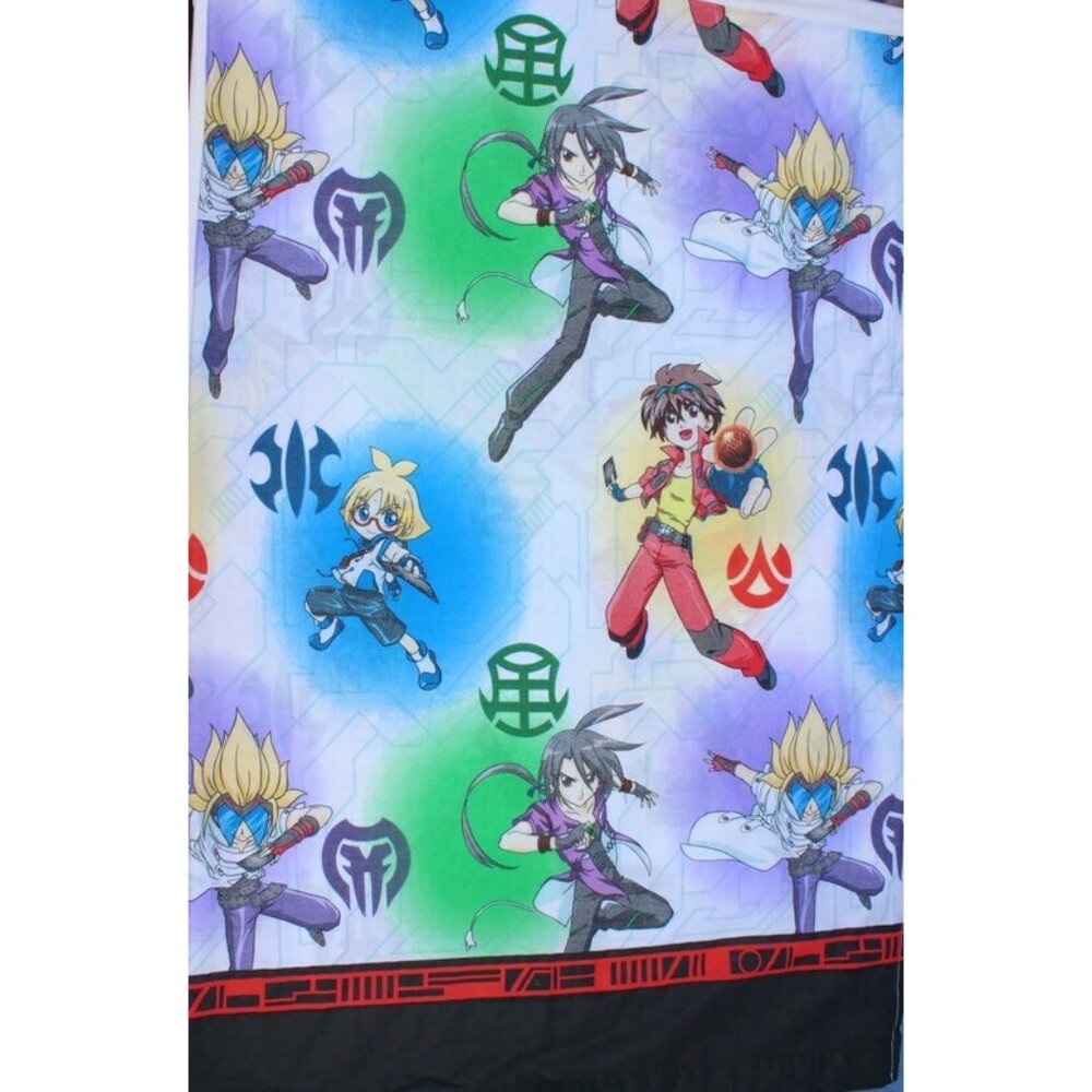 Bakugan Battle Brawlers Kids Twin Flat Sheet Fabric Bedding Spin Masters Sewing